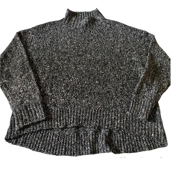 Jones New York Mock Neck Soft Knit Sweater Gray Marl Oversized Women’s XS - Picture 1 of 4
